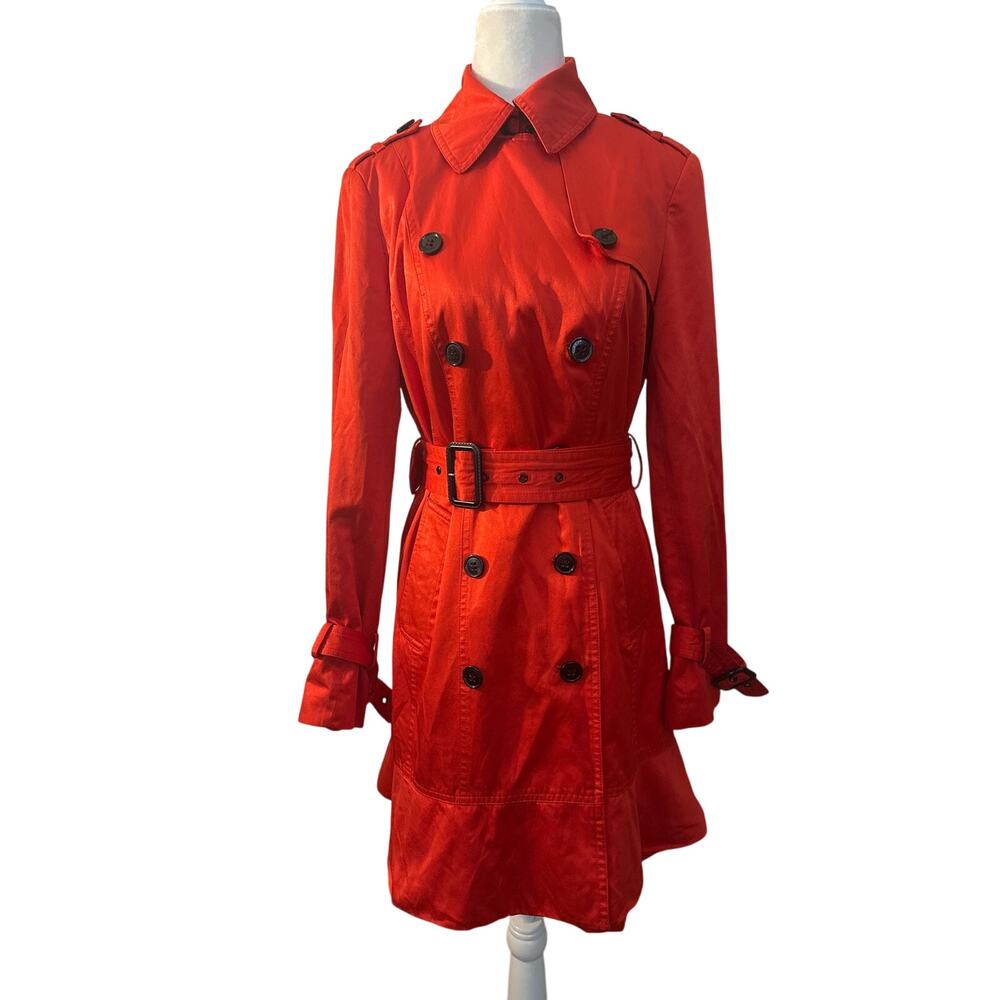 Cache Red Trench Coat Jacket With Buttons - image 1